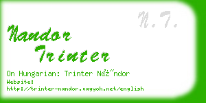 nandor trinter business card